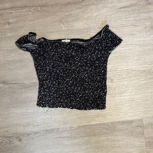 Garage Black Floral Crop Top